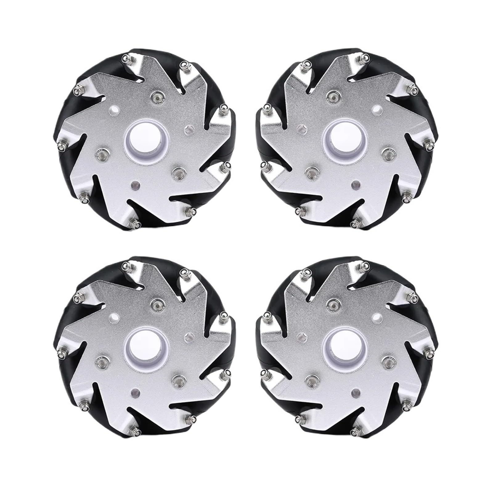 Mecanum Wheel Car Aluminum Sleeve Type 4pcs 60-127mm Mecanum Wheels Omnidirectional For Robot Smart Car(16mm,127mm)