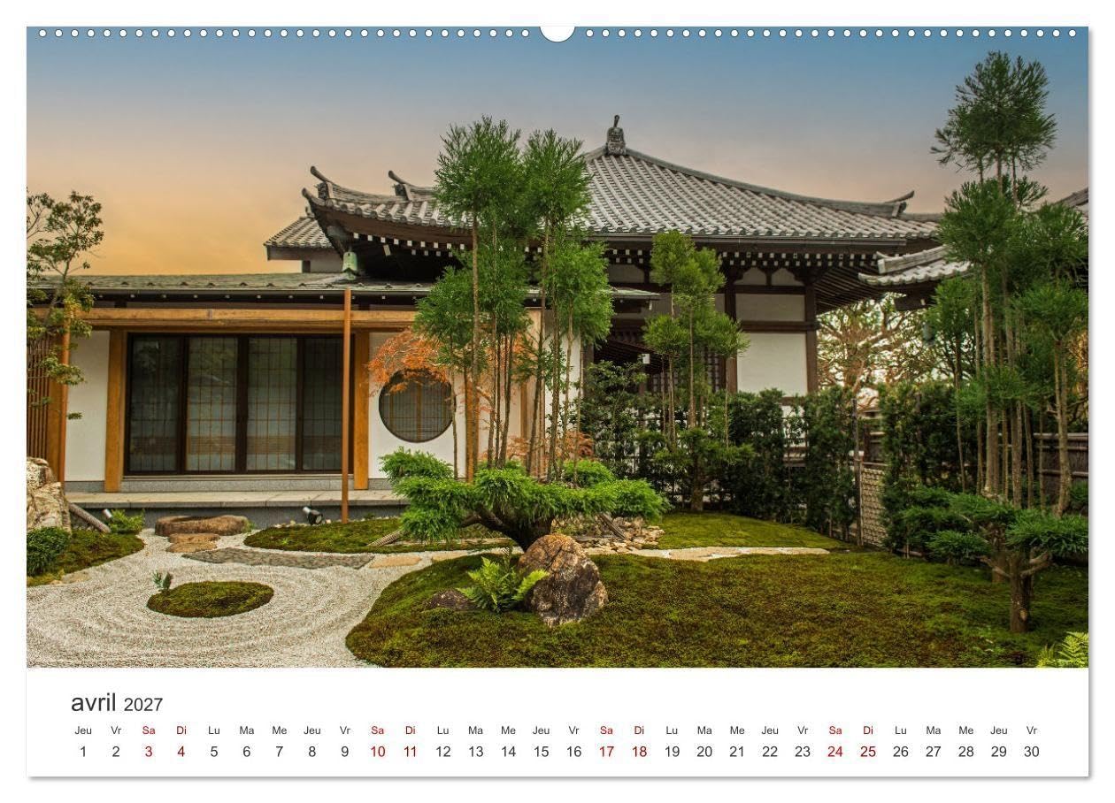 Jardiner au Japon (Calendrier mural haut de gamme 2027 DIN A2 vertical), CALVENDO calendrier mensuel: La beauté des jardins japonais