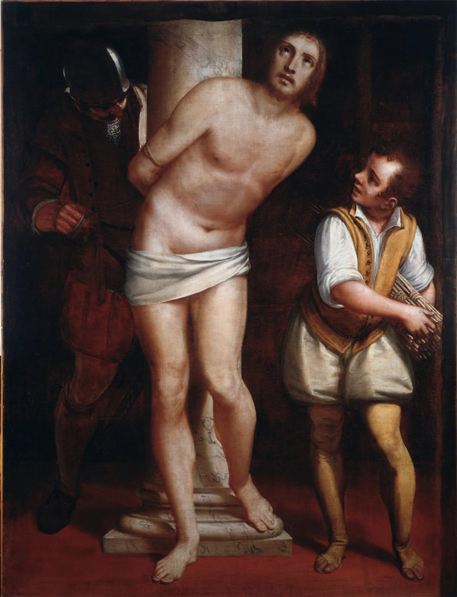 ARTXLXXBN Famous Prints Artwork Pictures Poster Painting Art Christ At the Column or the Scourging Painting by Luca Cambiaso Artwork Landscape Pictures for Home Decor 60x90cm