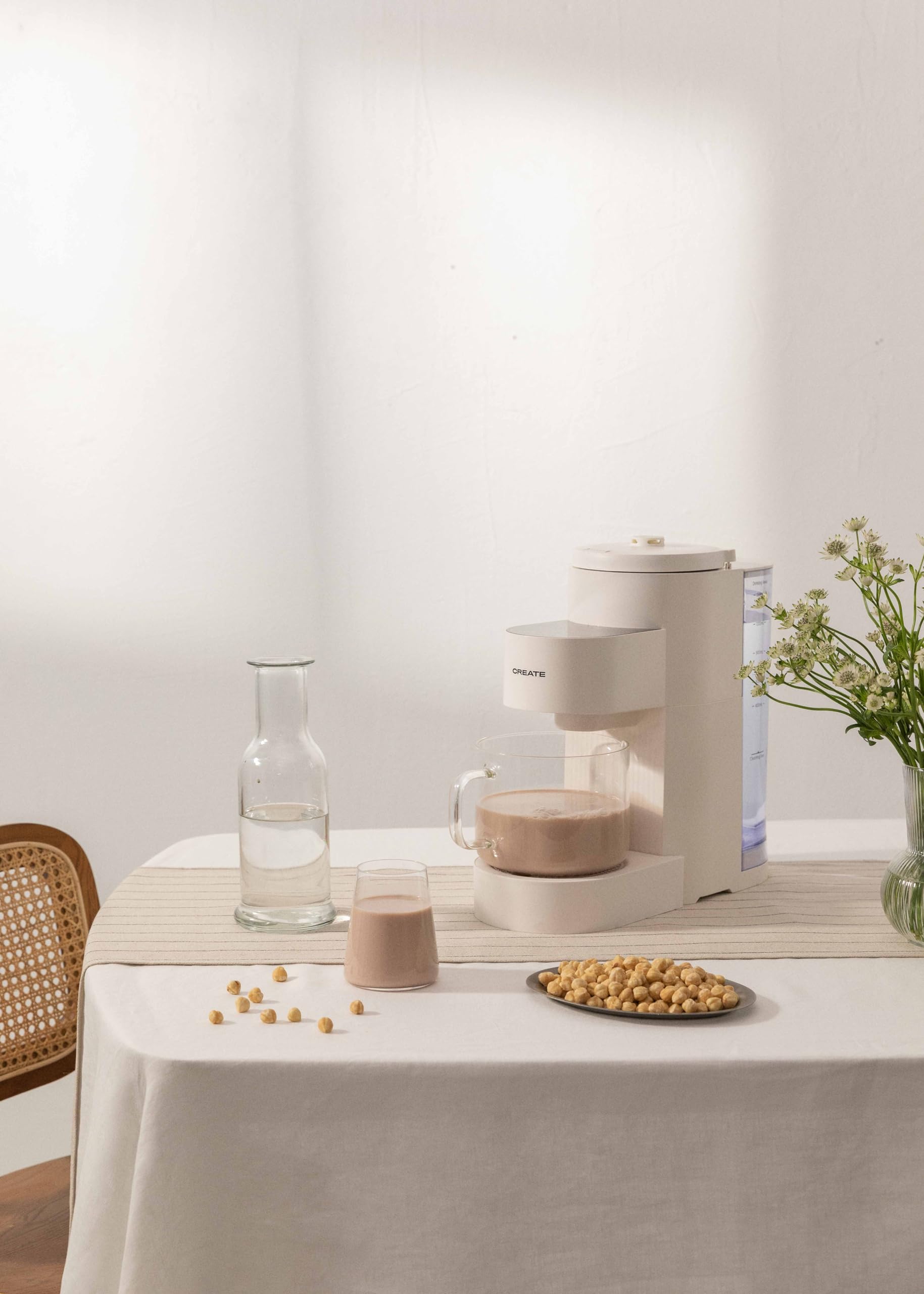 CREATE/VEGAN MILK MAKER PRO/Machine pour faire du lait d'amande, du lait de soja, du lait d'avoine, du milkshake, 6 programmes, minuterie, prépare toutes sortes de laits végétaux, 1,5 l, 1200W