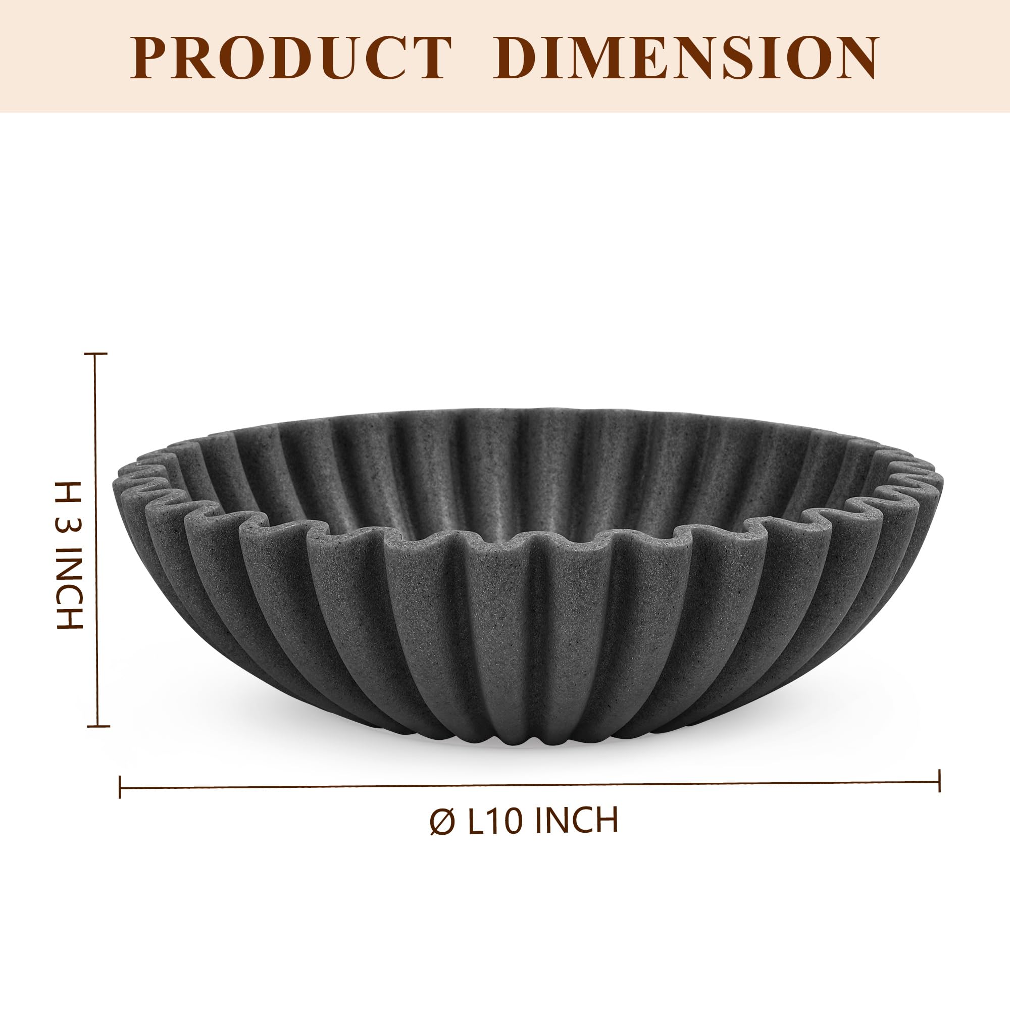 YMXYJM Cuenco decorativo grande, cuencos modernos para decoración del hogar, cuenco de frutas decorativo para cocina, decoración de cuenco con volantes, elegante cuenco para llaves para mesa de