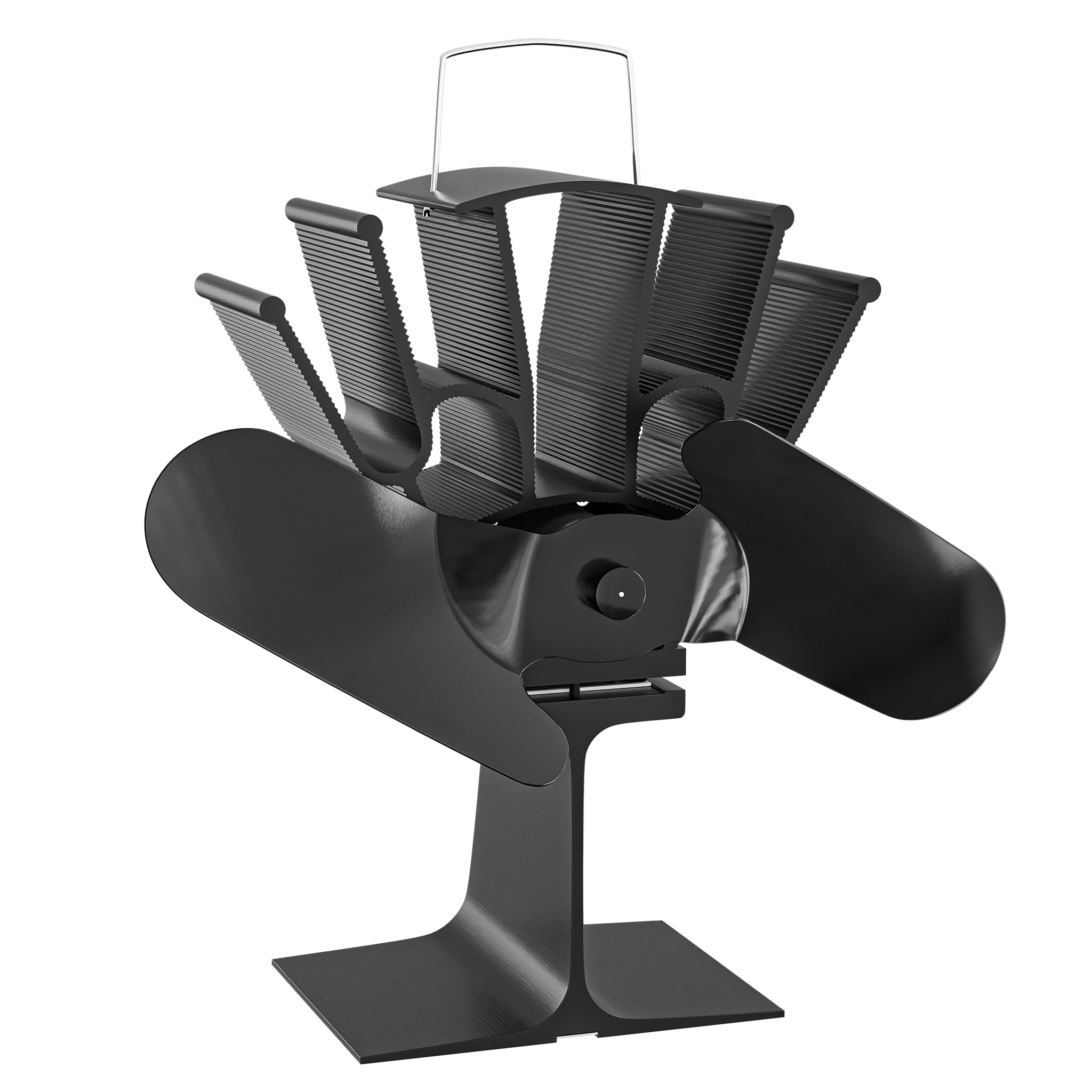 Wiltec Kaminofenventilator 2-Flügeln, 70 bis 350°C – Kaminofenventilator mit thermoelektrischem Betrieb