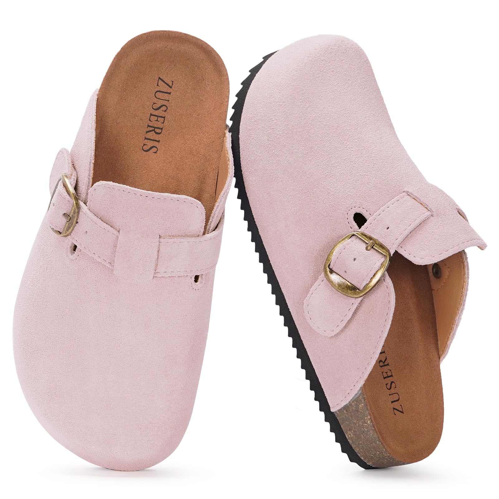 Zuecos niño Cómodas Zapatos Casa niñas Cerradas Zapatillas de Jardín Suave Pantuflas Ajustables Hebilla Corcho Plantilla Antideslizante Suela