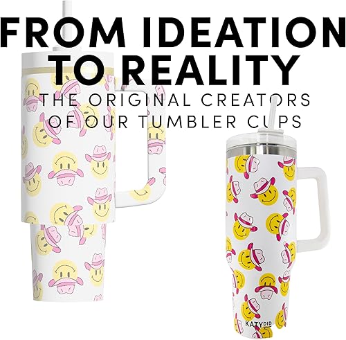 Miniatura 5 de KATYDID Vaso de viaje de acero inoxidable de 40 onzas con asa y pajilla, para agua o café helado, apto para lavavajillas, regalo perfecto para mamá