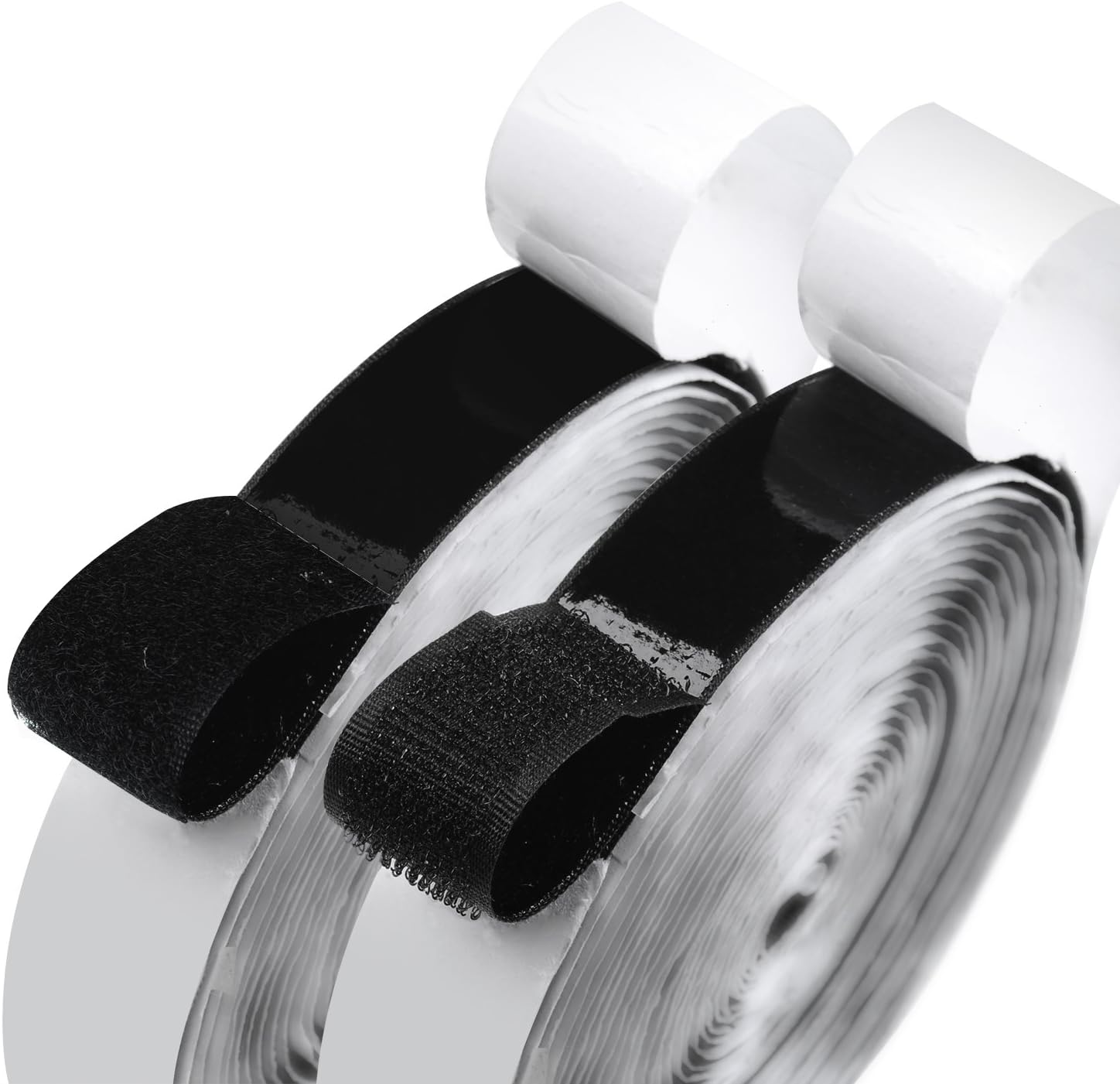 BQS 1" Width Self Adhesive Hook and Loop Sticky Back Tape Fastener 16 feet(Black)