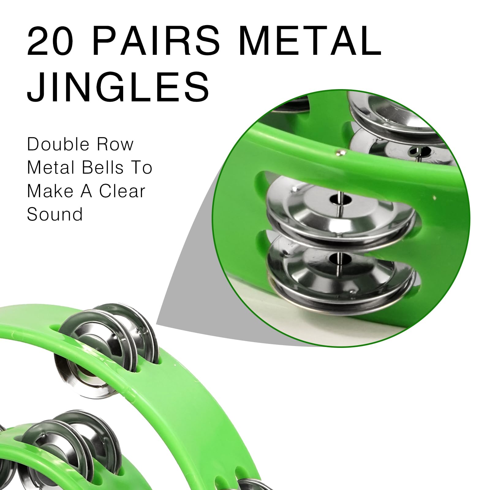 Snapklik.com : Soulmate Tambourine Metal Jingles Hand Held Percussion ...