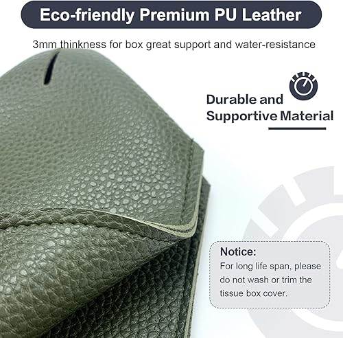 Miniatura 2 de Funda para caja de pañuelos 5 x 5 x 5 pulgadas de piel sintética, organizador cuadrado de caja de pañuelos en cubo para tocador de baño, automóvil,