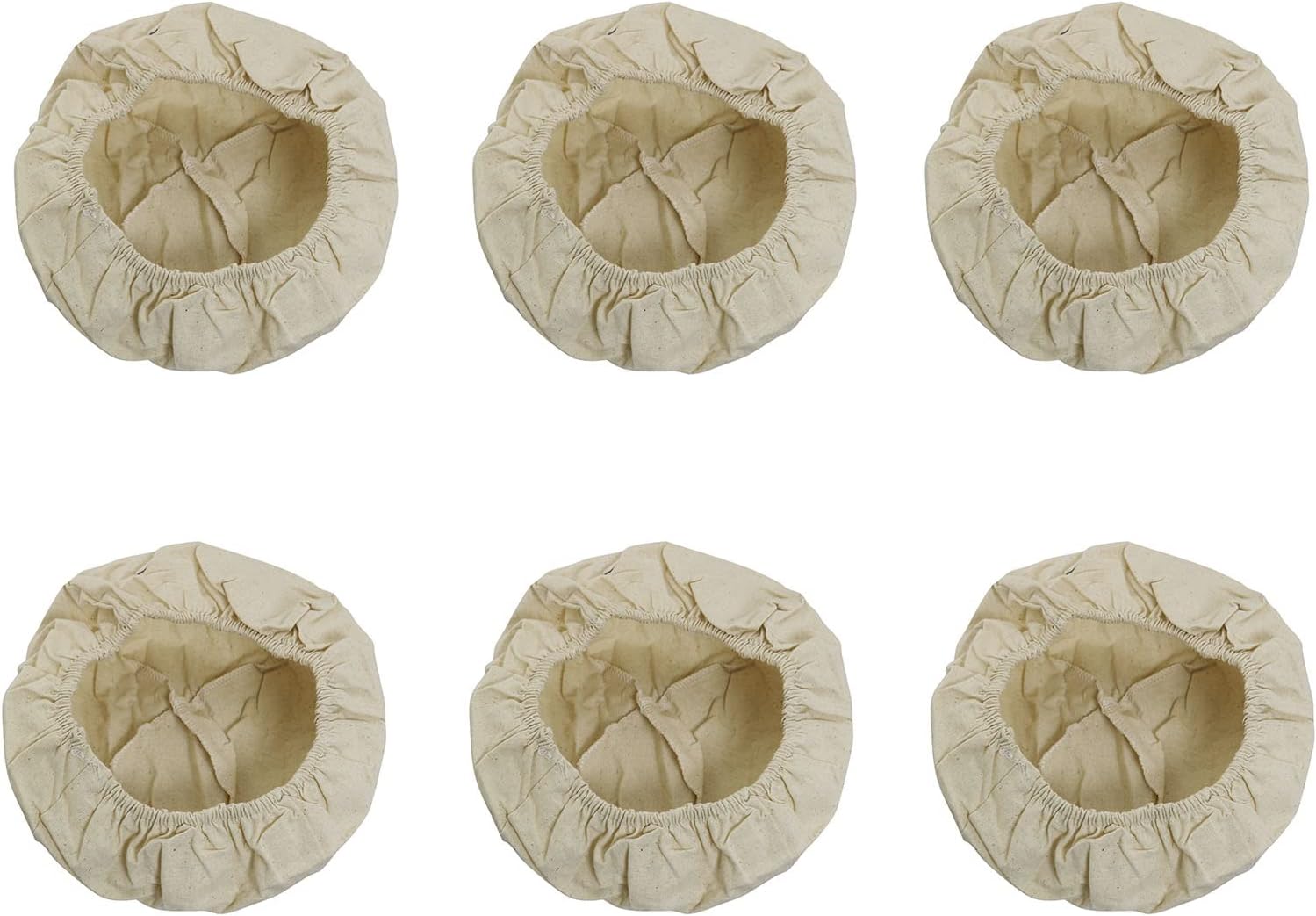 6PCS Rattan Baking Dough Basket Cover Natural Rattan Banneton Proofing Cloth Round Bread Proofing Basket Cloth Liner