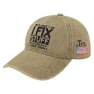I Fix Stuff and I Know Things Hat for Men Dad Husband Grandpa Adjustable Embroidered Cotton Papa Baseball Cap