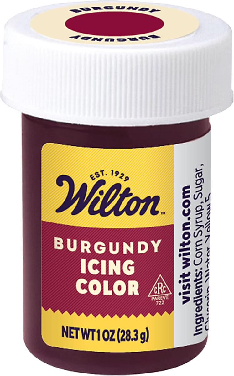 Colorante alimentario en gel, concentrado a base de gel, 1 oz., Borgoña | Tinte vibrante a base de gel que se mezcla con glaseado, fondant, masa y masa sin diluir, ideal para obtener resultados de color intensos y profundos.