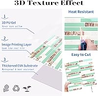 Vista 7 de Protector contra salpicaduras autoadhesivo de 10 hojas, azulejos despegar y pegar de 12"x12", protector contra salpicaduras para cocina, baño, pared
