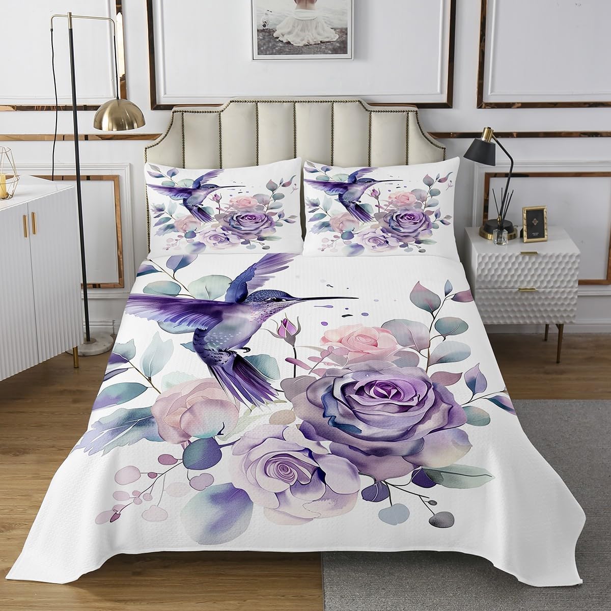 Erosebridal Kawaii Lions Queen Bedspread Set, Cute Giraffe Monkeys Soft Coverlet Set & Bedspread for Kids Boys Girls, Wildlife Elephants Quilt Bedding Sets for Bedroom, Trees Animals Bedding Sets
