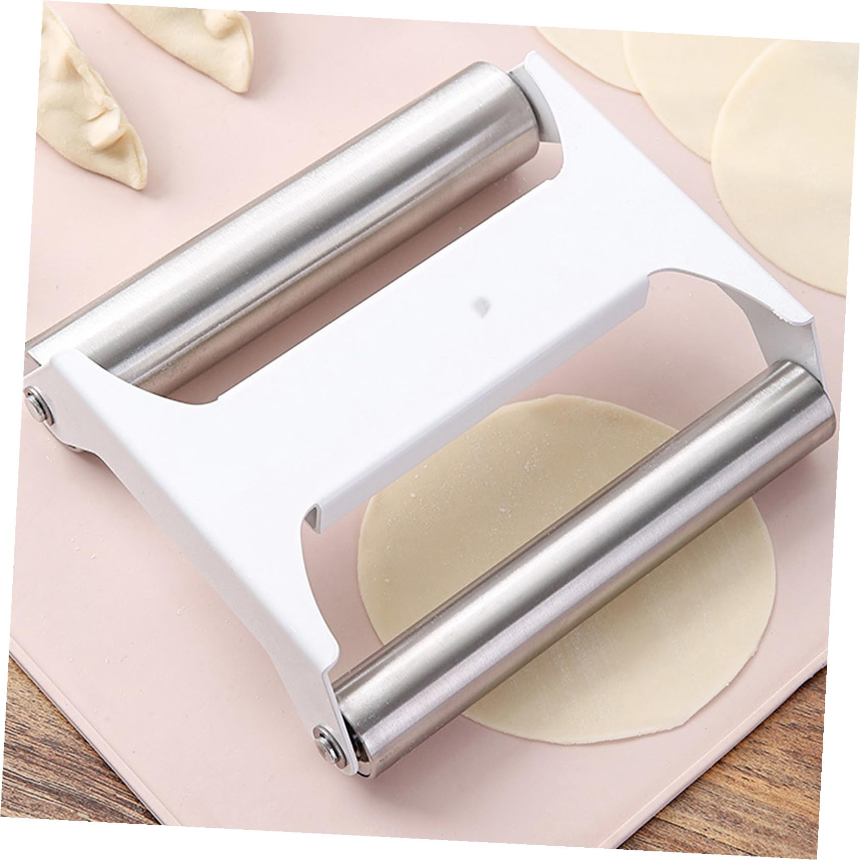 Kichvoe Rodillo de Cocina de Acero Inoxidable Resistente al Desgaste Diseño Extragrande para Panaderías y Pastelerías Profesional