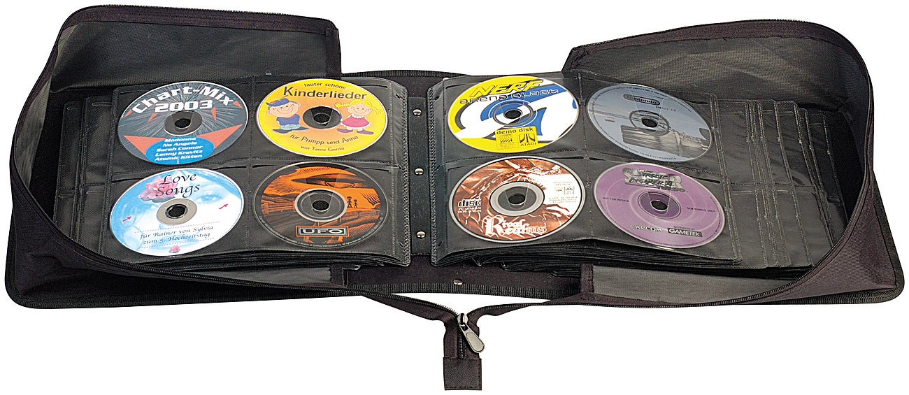 Xcase CD Aufbewahrung: 2er-Set CD/DVD/BD-Taschen für je 504 CD/DVD/BDs (DVD-Koffer, DVD-Aufbewahrungstasche, Box)