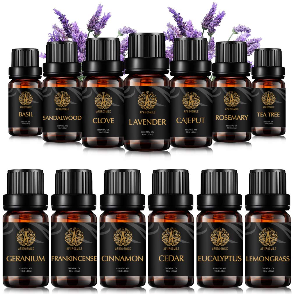 Aromatherapie Sandelholz ätherische Öle Set für Diffusor, 13x10ml 100% reines Zitronengras ätherisches Öl Set, Zimt ätherisches Öl Kit- Eukalyptus, Zeder, Nelken, Rosmarin Öle...