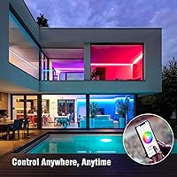 Vista 5 de Sengled - Tira de luz LED multicolor inteligente de malla Bluetooth, 16.4 pies, funciona con Yaxa Echo y Alexa, alto brillo con 16 millones