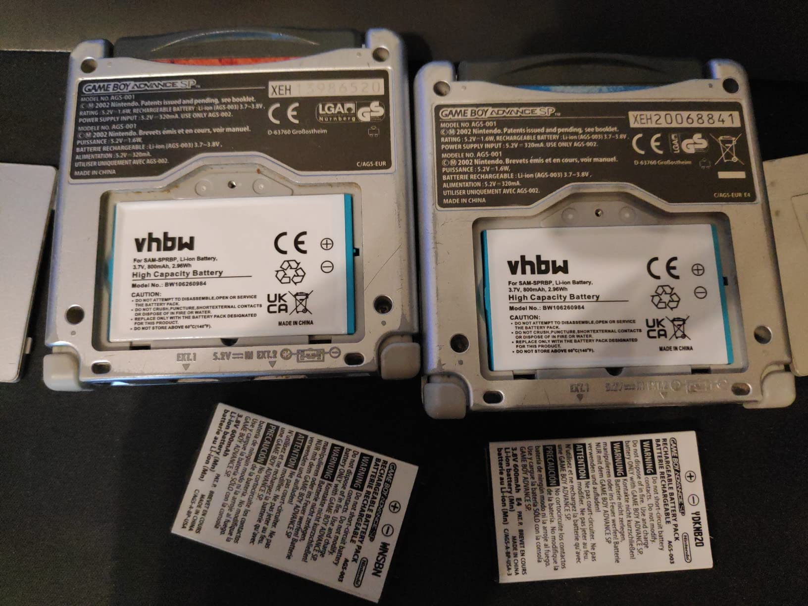 vhbw Akku kompatibel mit Nintendo Gameboy Advance SP / Special AGS001, AGS101, AGS003 Ersatz