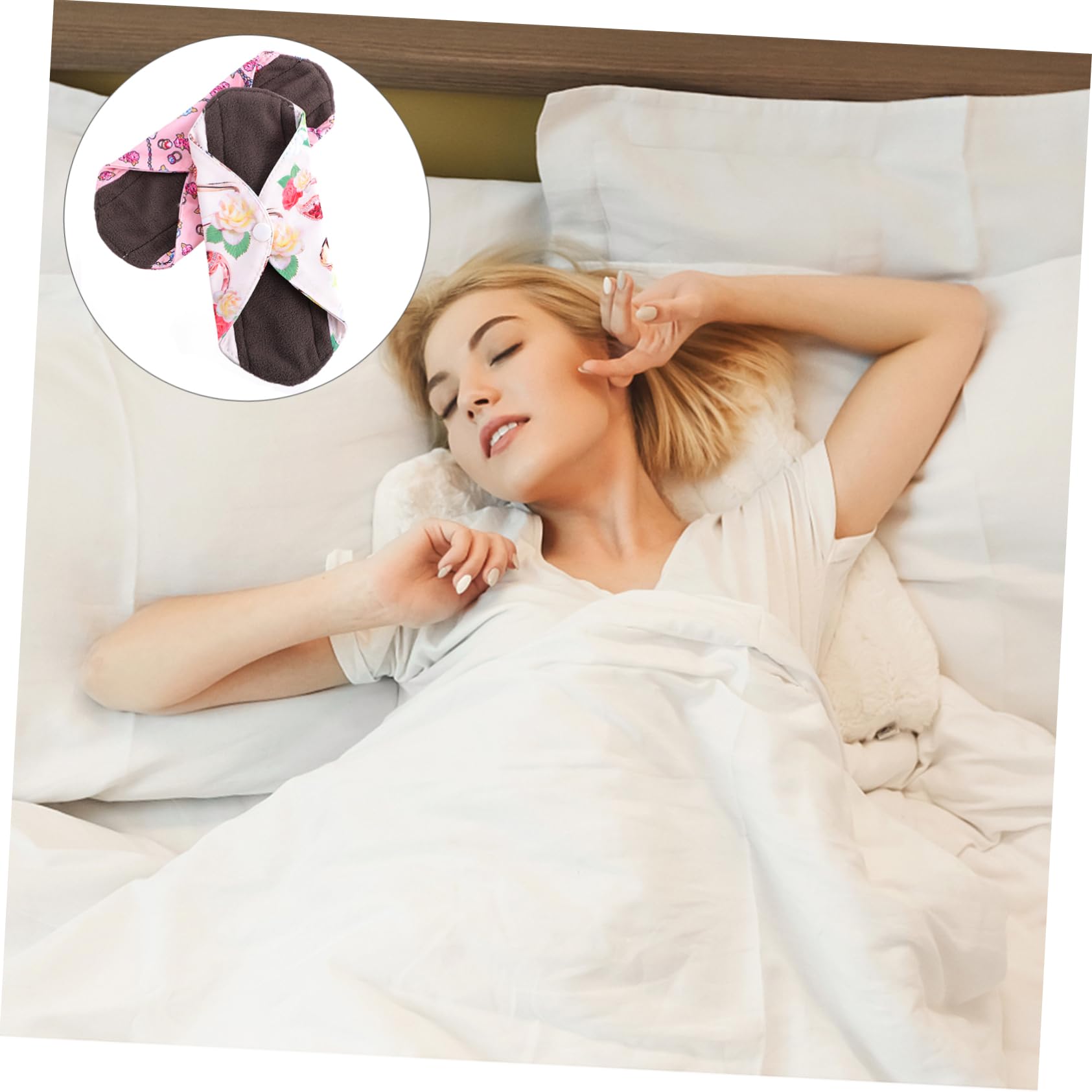 Healeved 15piezas Compresas Menstruales Reutilizables De Con Bolsa De Almacenamiento Almohadillas Sanitarias De Diseño De Botones Presión Transpirables y Ecológicas Para Abundante