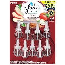Glade PlugIns Scented Oil Refill, Essential Oil Infused Wall Plug in, 6.39 fl. oz, 9 ct. Apple Cinnamon