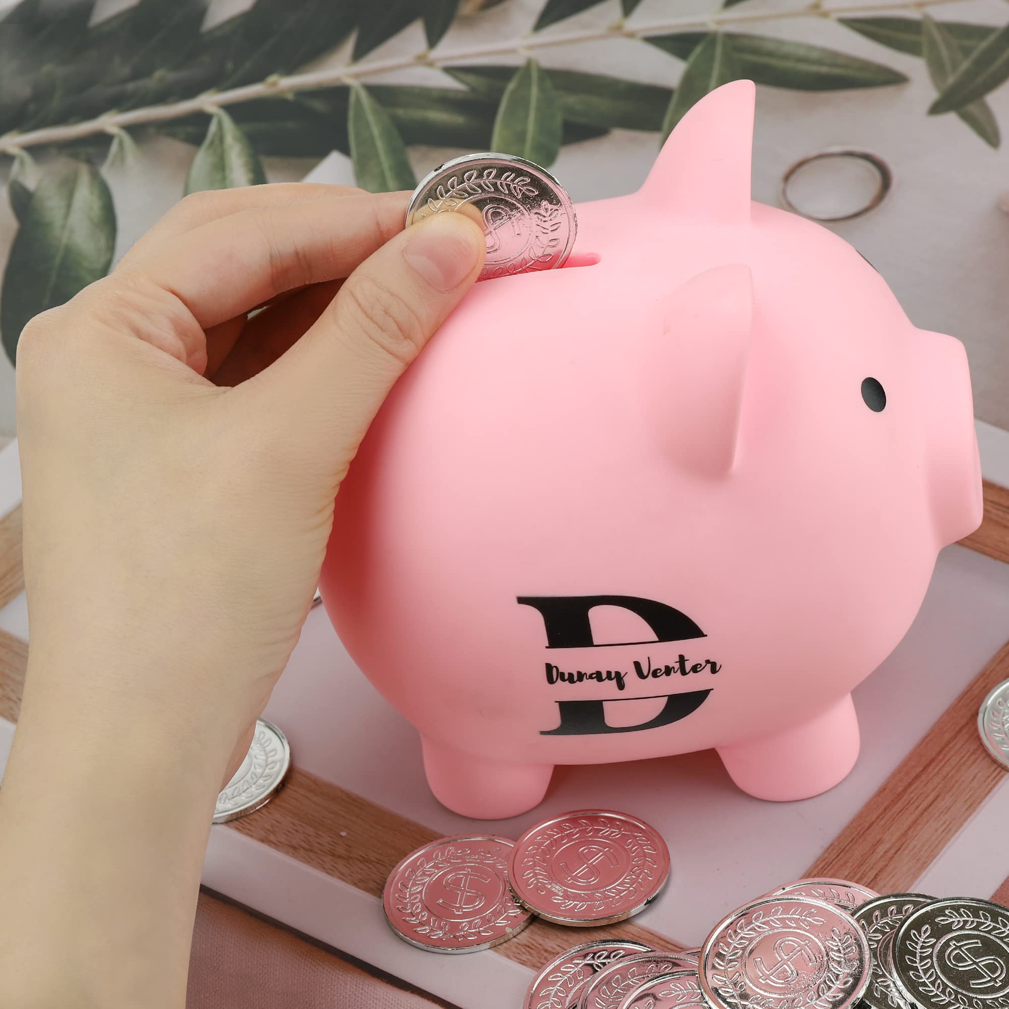 Personalized Piggy Bank For Kids - Custom Name Money Bank, Unbreakable Plastic Coin Bank | Gift For Boys & Girls (Birthday, Christmas)