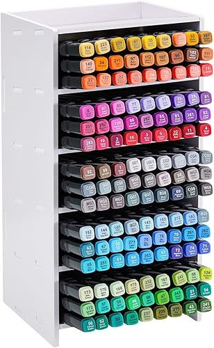 SANFURNEY Estante de almacenamiento de marcadores artĂsticos de 5 ranuras, pinceles de acuarela, bolĂgrafos, lápices de colores, soporte organizador SANFURNEY Estante de almacenamiento de marcadores artĂsticos de 5 ranuras, pinceles de acuarela, bolĂgrafos, lápices de colores, soporte organizador