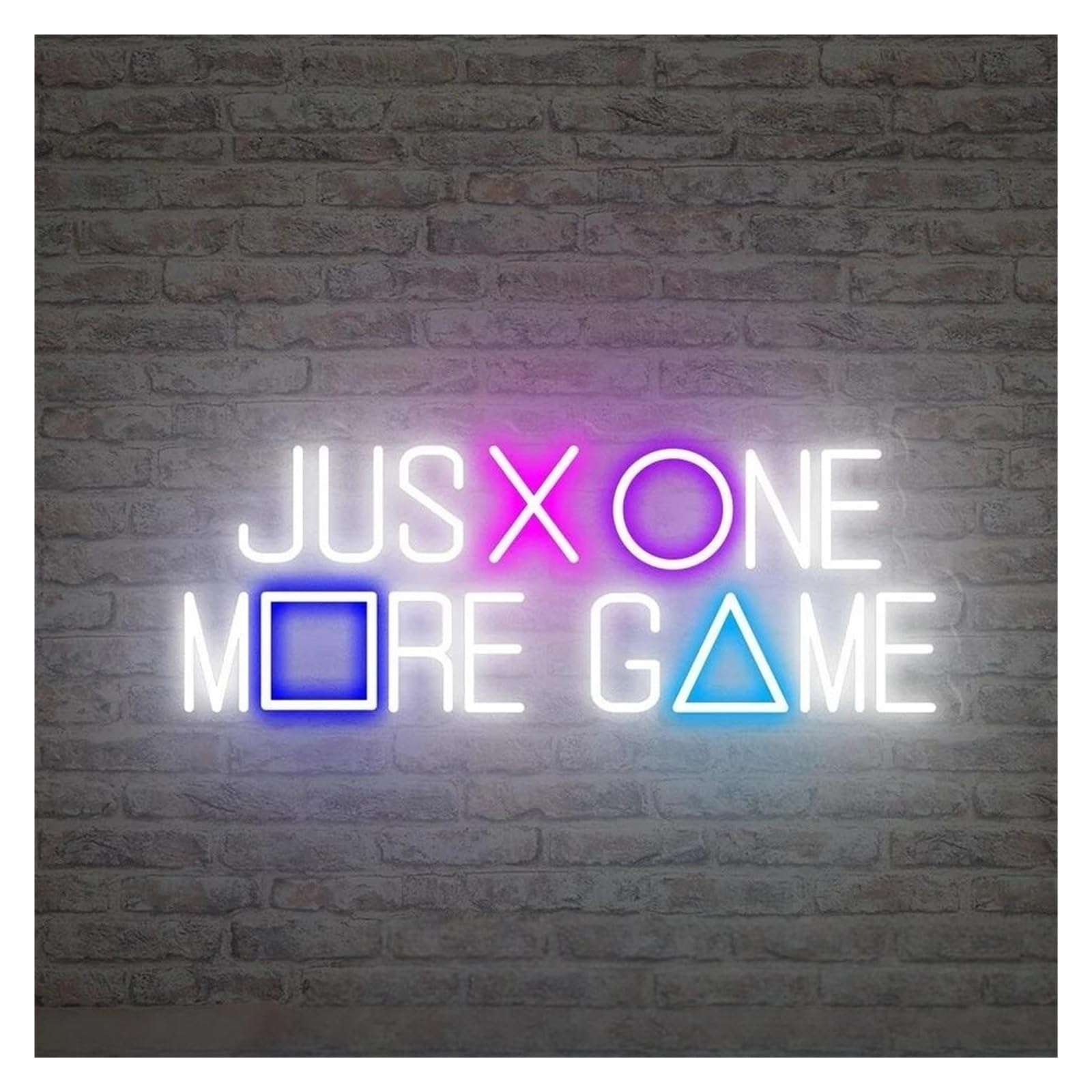 SHOUXI Sign Lamp Just One More Game Neon Sign Light Dimmable USB Powered for Gamer Room Home Bedroom Wall Decor 45cm(B)