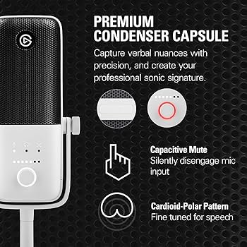 Amazon.com: Elgato Wave:3 White with Mic Arm Low Profile