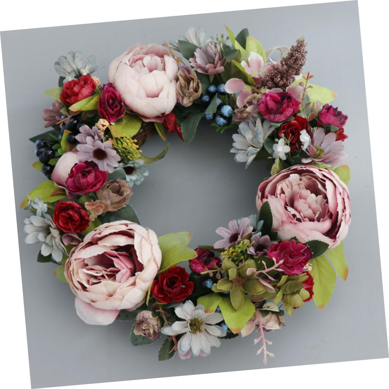 Ghirlanda Peonia Artificiale 1 Pezzo in Legno Plastico
