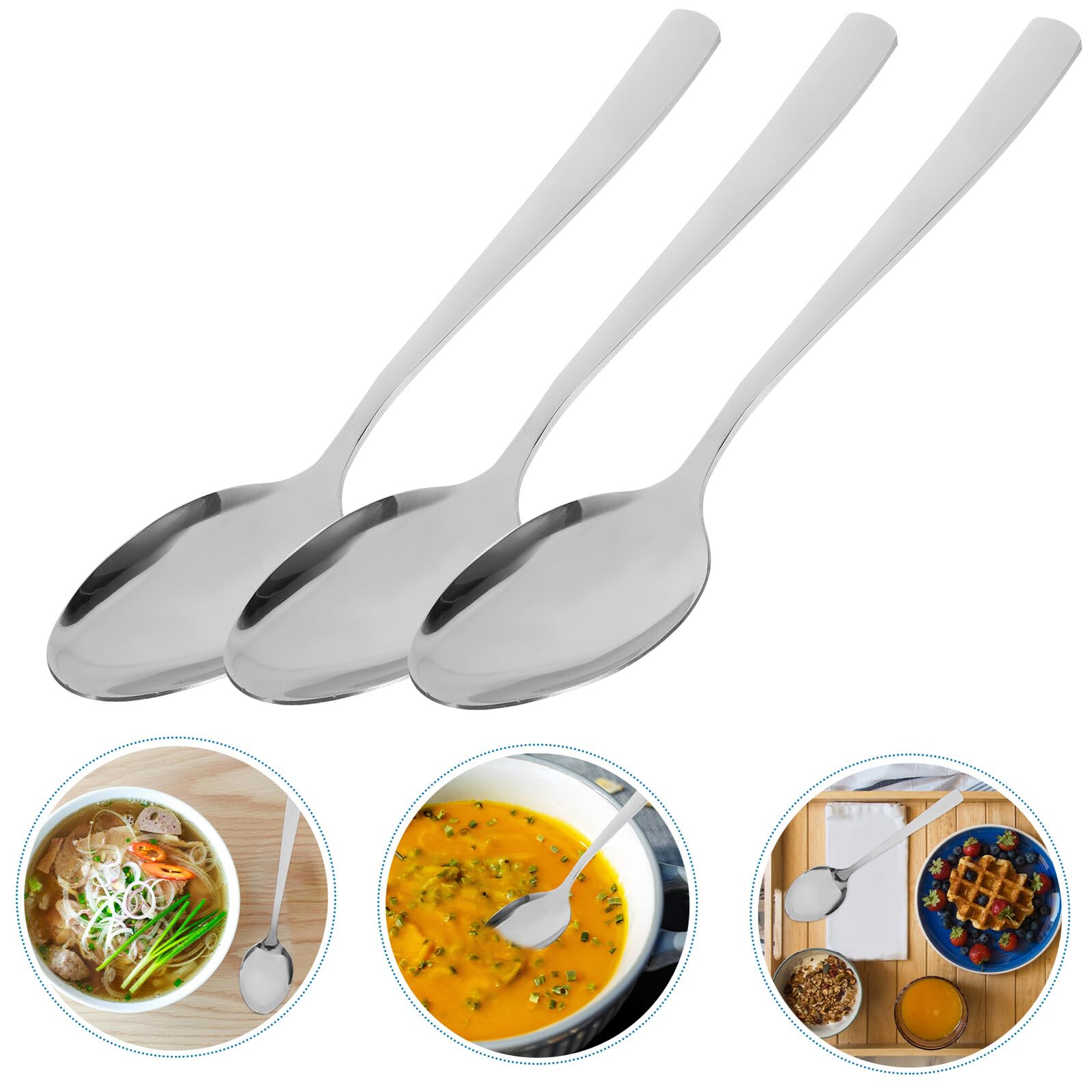 DOITOOL 12pezzi Cucchiai in Acciaio Inox di Cucchiai da Tavola da Cena in Acciaio Inox per Casa Posate da Cucina per Uso Quotidiano