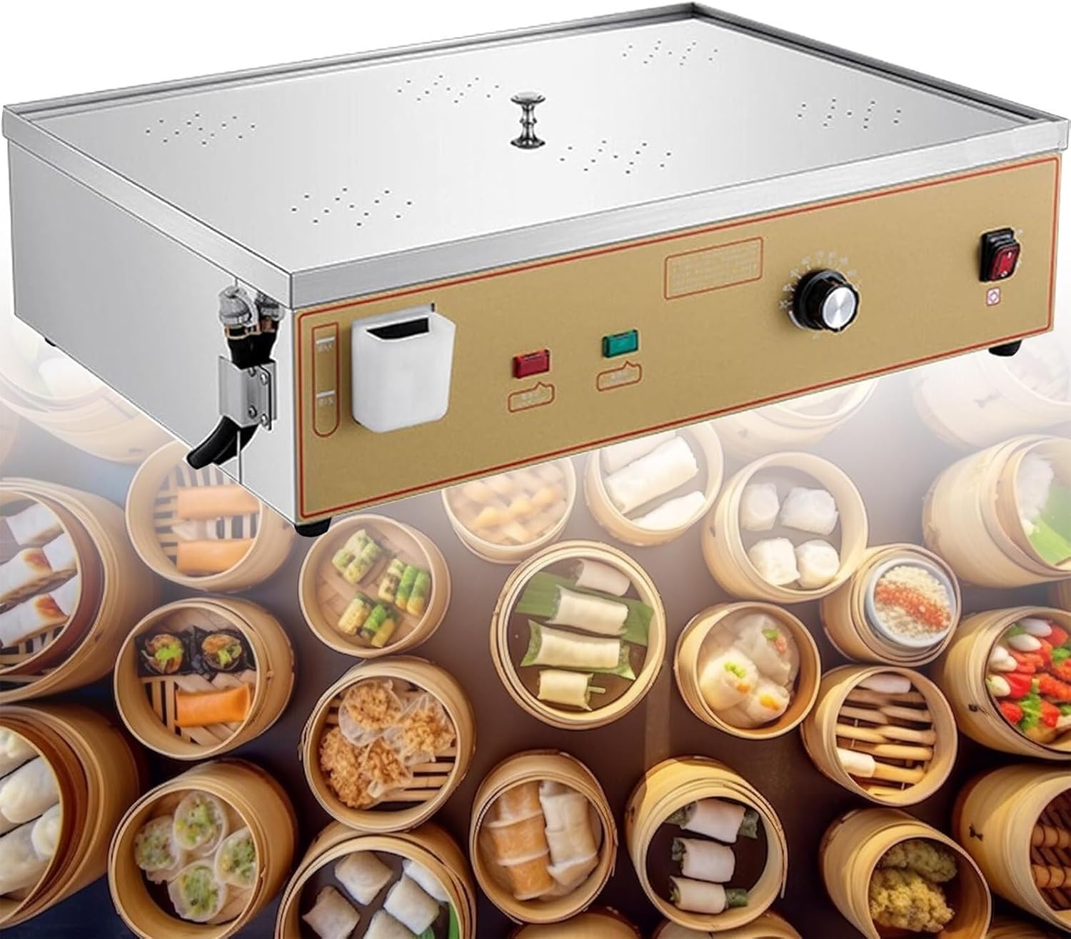 Commercial Steamed Buns Machine,6 Hole Steamer,Stainless Steel Food Steamer, Steamer for Restaurant/Store/Home