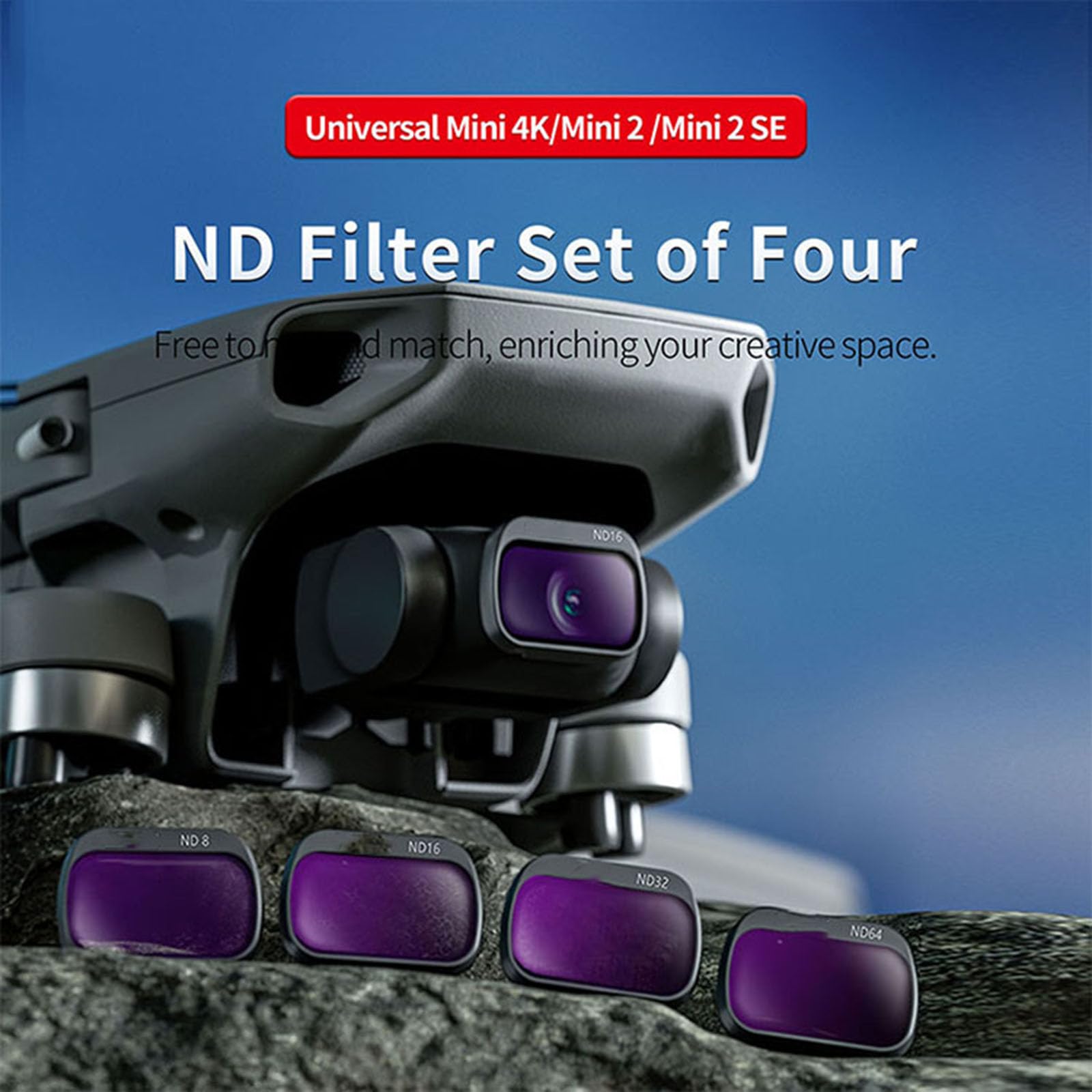 ND Lens Filter Set Compatible for DJI Mini 4K/Mini 2 SE/Mini 2 Drone Accessories,ND8/ND16/ND32/ND64 Filters Multi Coated Filters Camera Lens