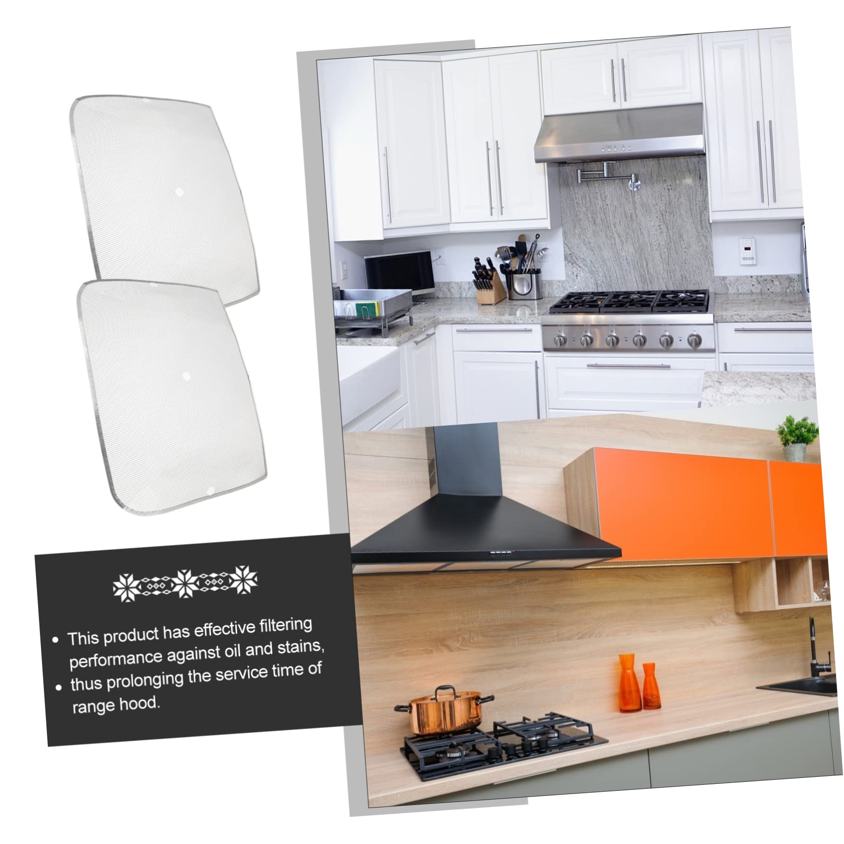 2 Series 2 Juegos De Filtros Para Campana Extractora Mallas Filtrantes Accesorios De Cocina Acero Inoxidable Plateado 2 Unidades 2 piezas*2