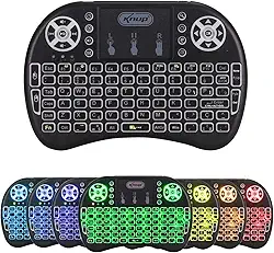 Mini Teclado Bluetooth Sem Fio Wireless Touch Pad Led Iluminado Rgb Pc Notebook Celular Smart TV Xbox Series X S PS3 PS4 PS5 (Preto)