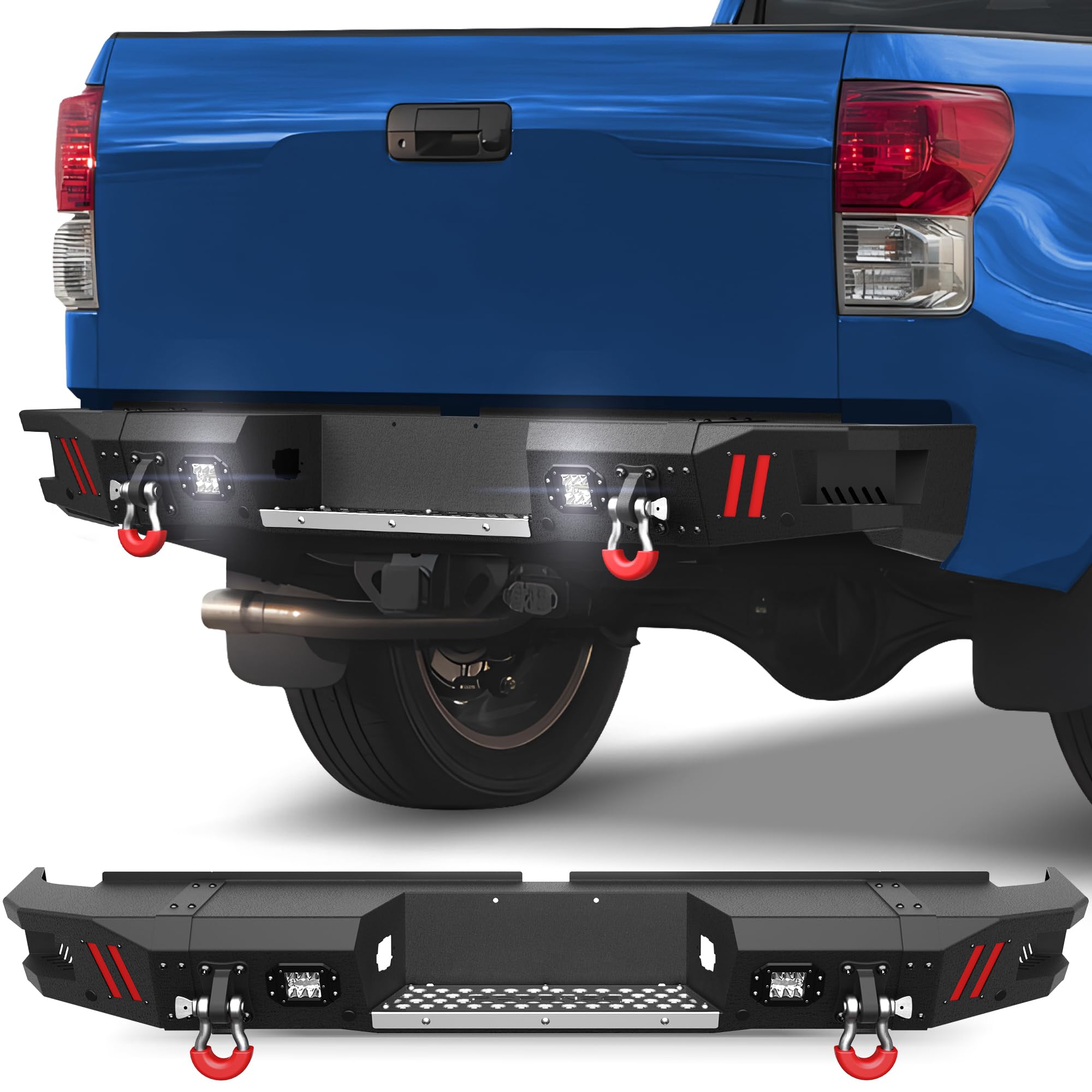 Amazon.com: POFENZE Truck Rear Bumper Fit Toyota Tundra 2007 2008 2009 ...