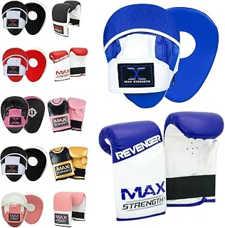 MAXSTRENGTH Curved Focus Pads Boxing Bag Gloves Set Hook and Jab Boxing Sparring Pads MMA Gym Training