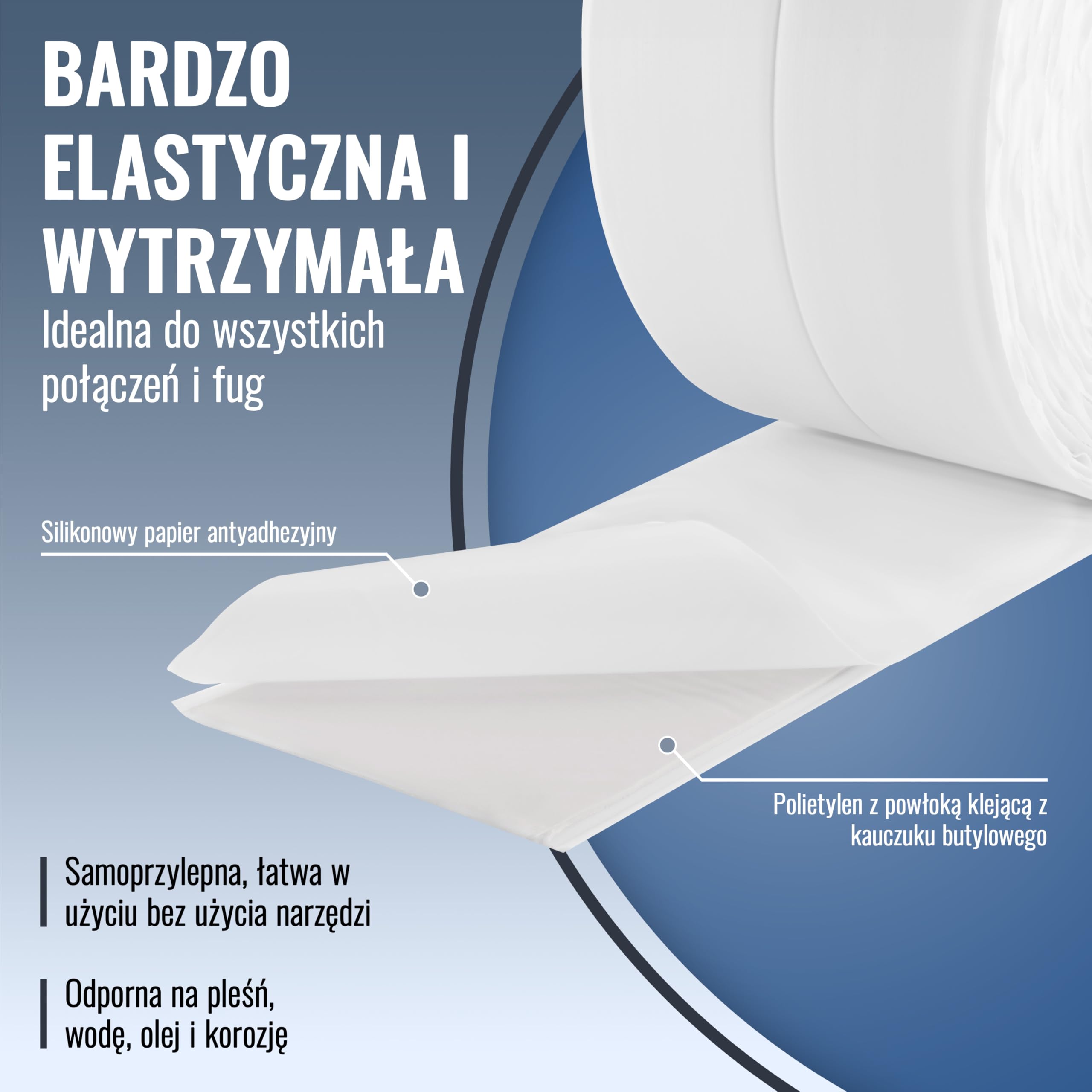 Poppstar samoprzylepna, wodoodporna taśma uszczelniająca (3,3 m x 38 mm), taśma uszczelniająca 2 w 1, taśma wykończeniowa do wanny, prysznica czy blatu kuchennego, kolor biały