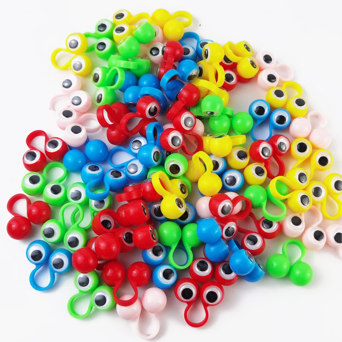 Lot De 50 Marionnettes à Doigts Yeux Rigolos – Anneaux Oscillants 6 Couleurs, Activité Créative Et Jeux De Rôle