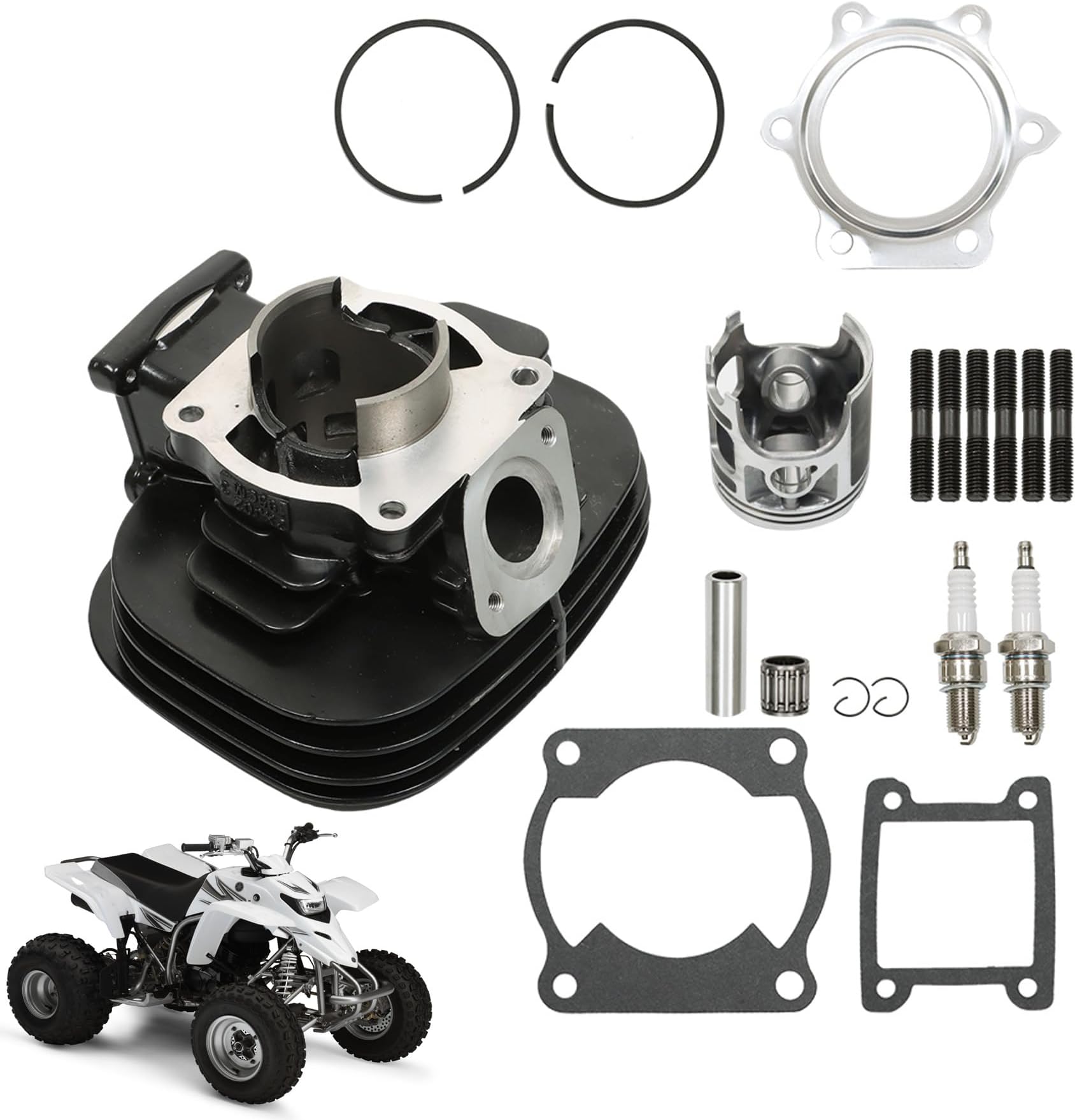 Cylinder Piston Gasket Top End Kit Set Replacement for 1988-2006 Blaster 200 YFS 200 2XJ-11111-00-00 2XJ-11311-02-00