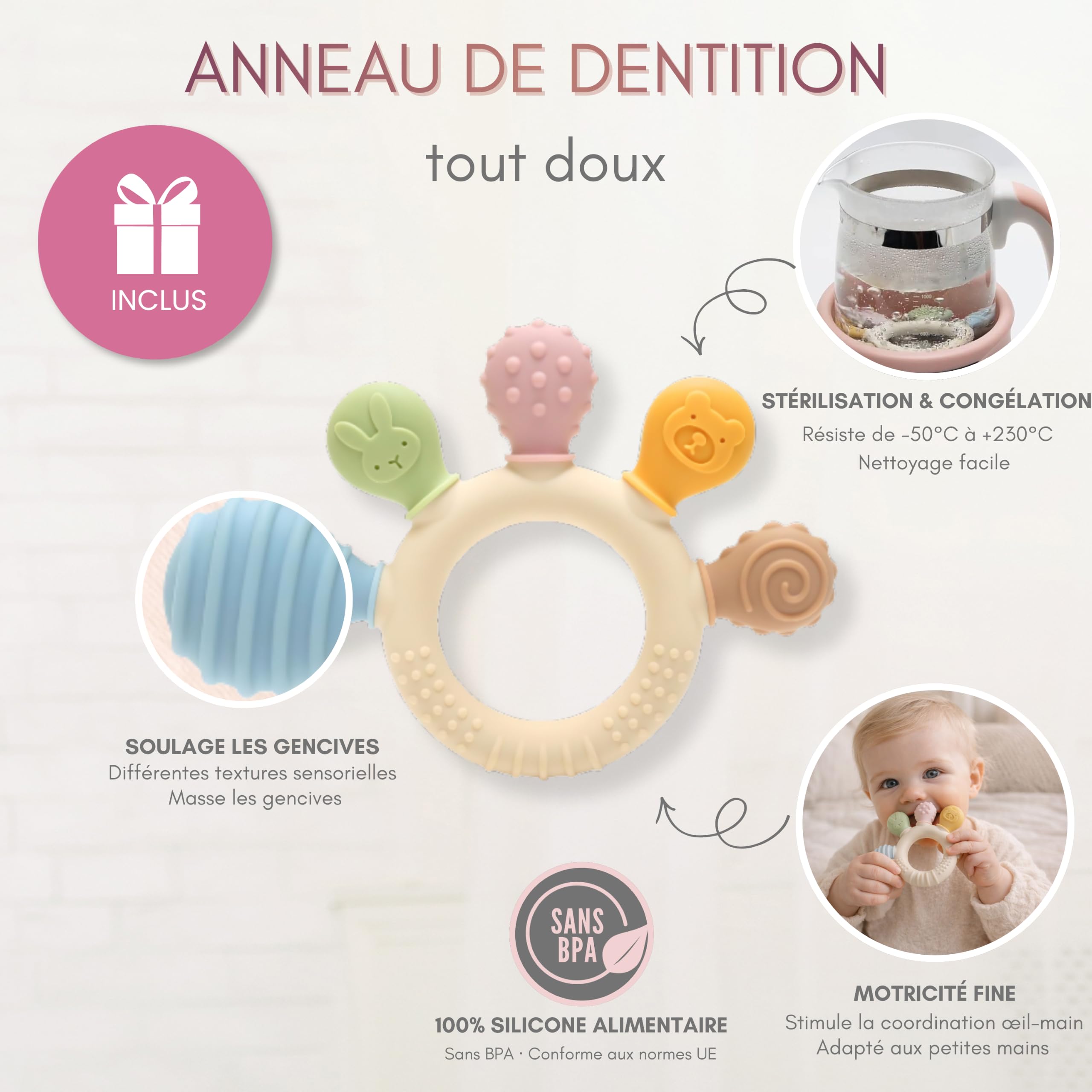 Baignoire Pliable Bébé sur Pied 9 en 1 - Kit de Bain Complet avec Support Stable