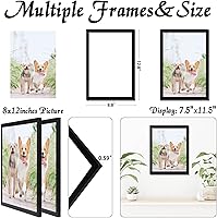 Vista 3 de Juego de 2 portarretratos de 8 x 12 pulgadas, marcos de fotos negros de alta transparencia para galería de pared horizontal de escritorio vertical