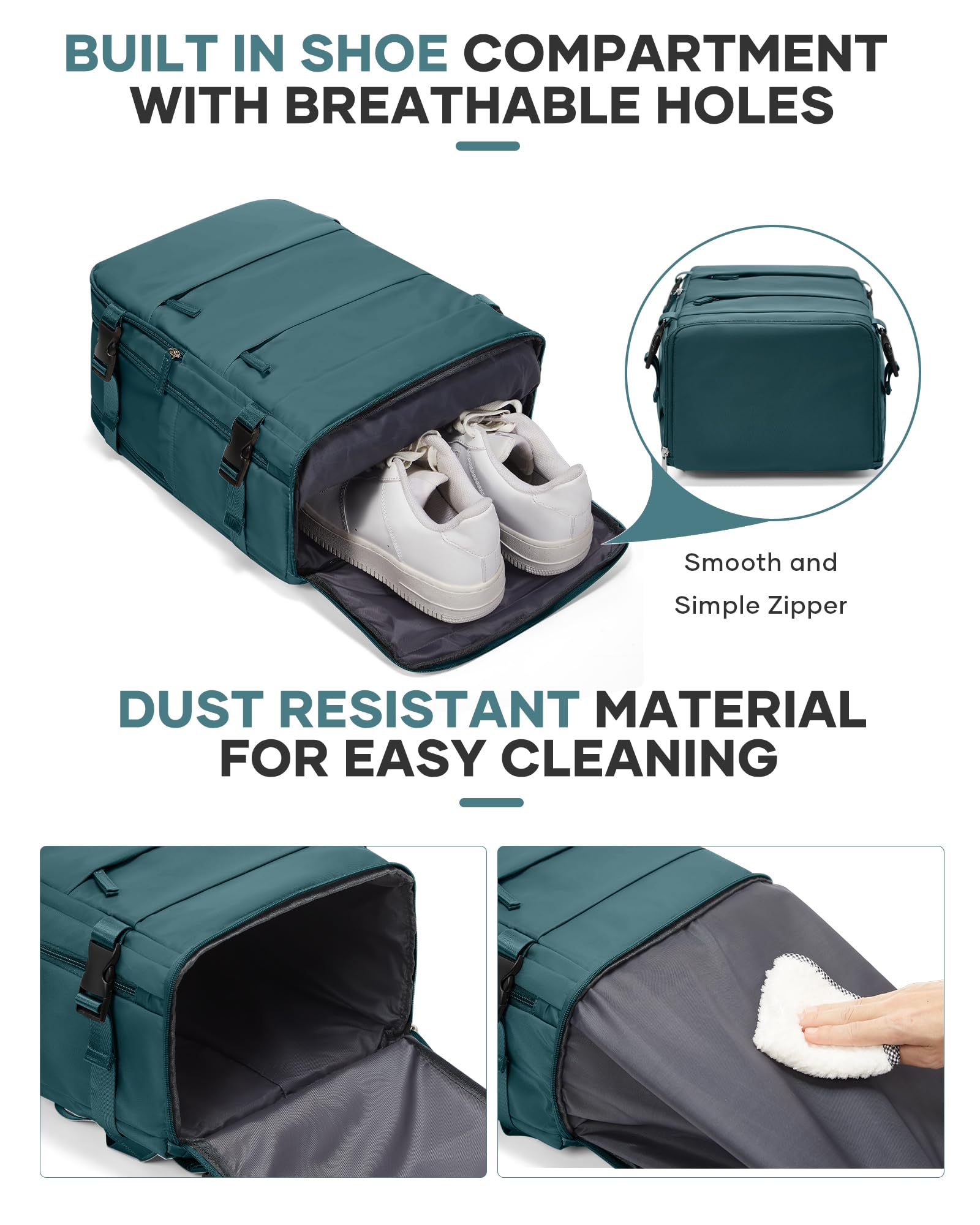 BJLFS Borse da Cabina per Ryanair 40x30x20 Zaino Wizzair Sottovuoto da viaggio 40x20x25 Bagaglio a Mano con compressione sottovuoto,Zaino Easyjet 45x36x20,Zaini Casual per laptop da 14 pollici