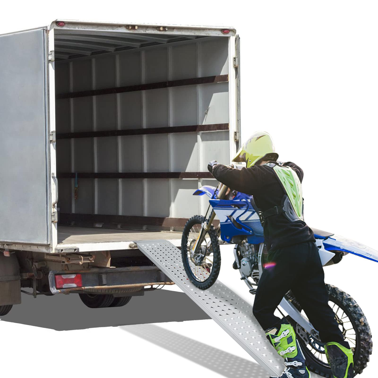 4X Auffahrrampe, 400 kg Tragfähigkeit, Verzinkter Stahl Auto Laderampe,rutschfeste Verladeschiene, 160x23,5x4cm,für Motorrad, Anhänger, Rasenmäher, Auto Laderampe