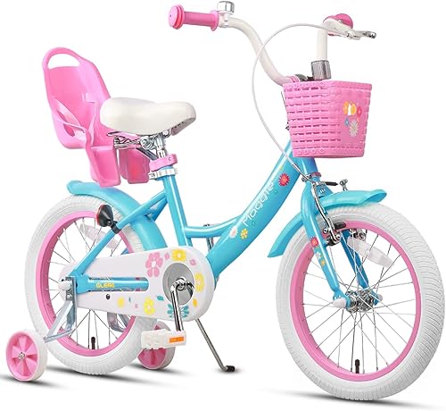 Miniatura 17 de Glerc Maggie Girls Bike, 12-20 Inch Kids Bike for 2-13 Years Old Children, Princess Style Kids Bicycle with Doll-Seat & Basket & Training Wheels,