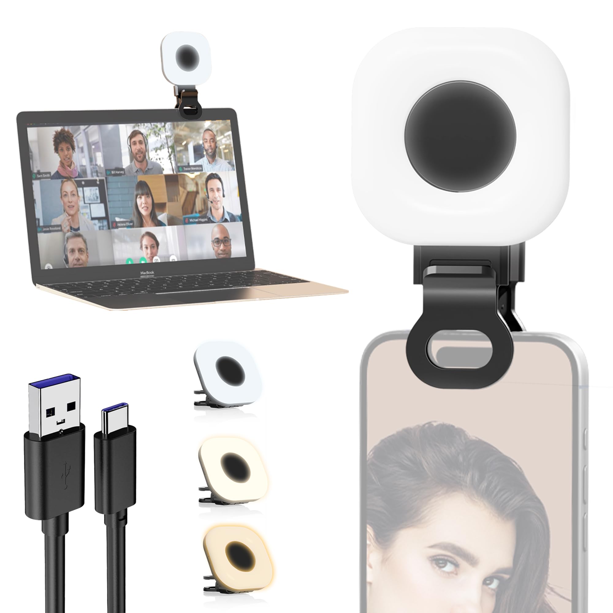 Amazon | 高輝度 3色モード 色温度2500k-6500k クリップ式フィルライト