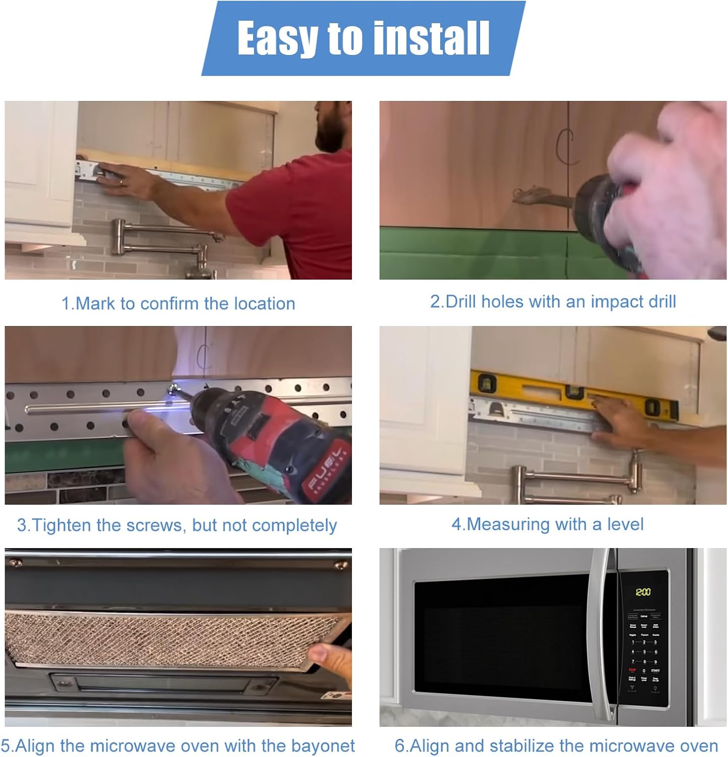 W11025649 AP6245752 Microwave Wall Mount Plate Kit for Whirlpool Kitchen-Aid Maytag Microwave Mounting Bracket W10440498 AP6245752 (with Hardware Screws Bolts)