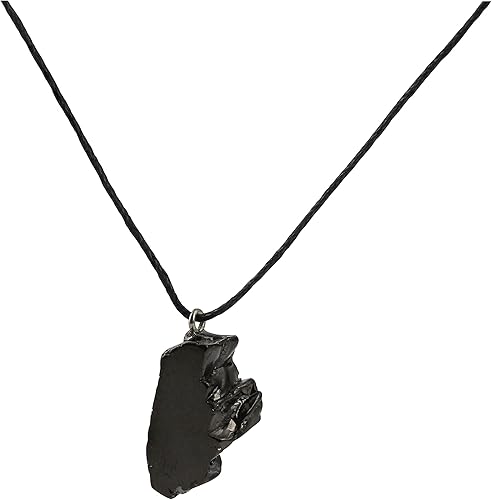 Heka Naturals Shungite Crystal Necklace Pendant Healing Crystals & Chakra Necklace - Gemstone Accessory for Men & Women - Spiritual and Joyous Gifts