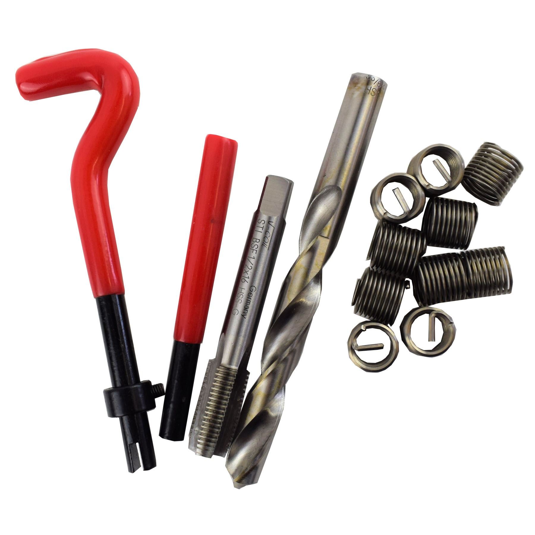 AB ToolsUnithread 1/2" x 16 BSF Thread Tap Repair Cutter Kit Helicoil Damaged Threads 14pc Kit