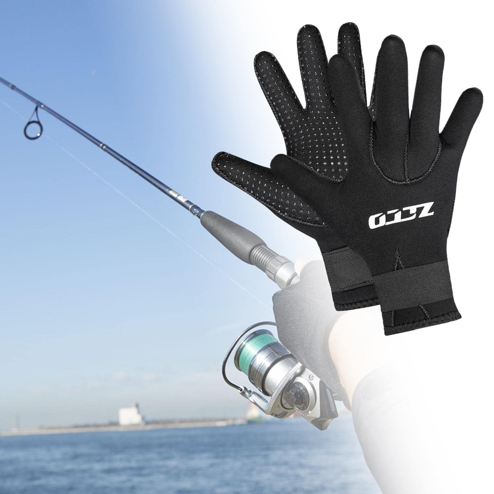 Guantes de Trabajo, Traje de Neopreno no resbalada Cinco Dedos muñeca elástica Desgaste Tibio Agua Resistente for Pescar Surf de natación de esquí de esquí (Size : XXL)