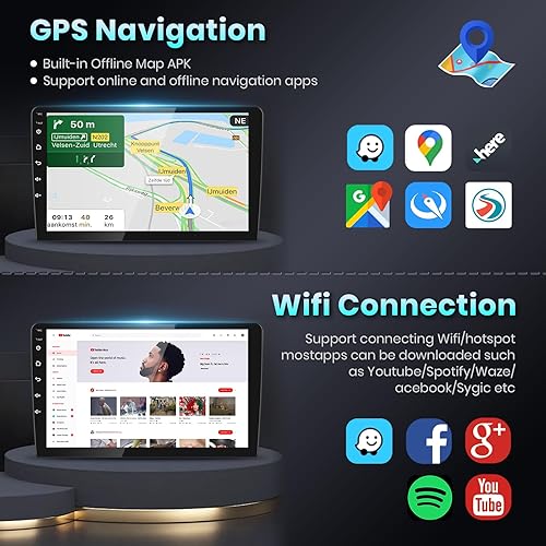 Miniatura 4 de Estéreo de coche Android 2G 64G para Toyota RAV4 2003 2004 2005 con CarPlay Android Auto, podofo 9 pulgadas pantalla táctil Bluetooth receptor de