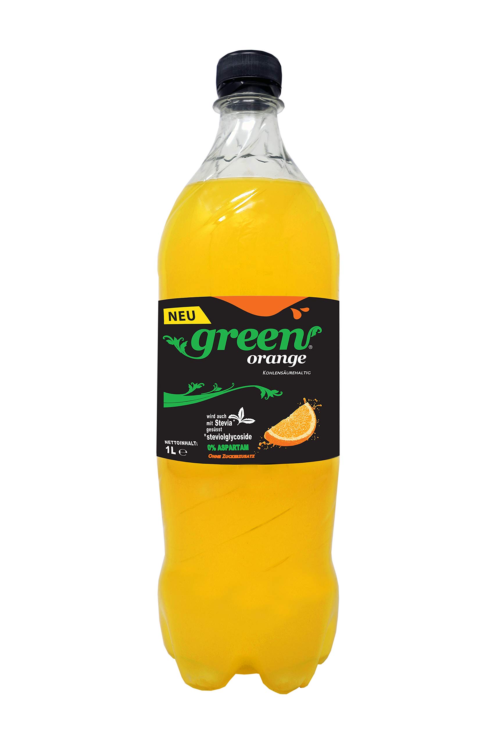 Green Cola Orange - inkl.Pfand | 1 L | Orange | Stevia | ohne Zucker | Buxtrade | Verschiedene Mengen (24 Flaschen)